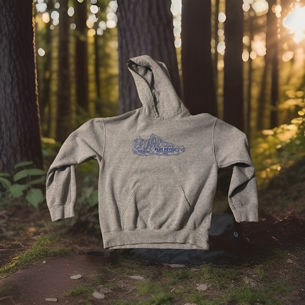 Hoodie Mens Medium Blue Devils Cross Country Running Sweatshirt Hanes Tag Medium